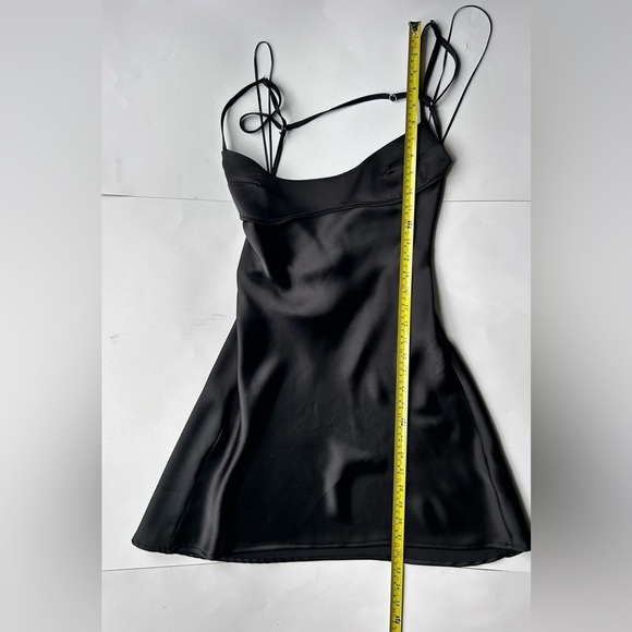 Zara viral Satin cut out black mini dress 3067/335 Slip medium blogger favourite - Picture 7 of 9